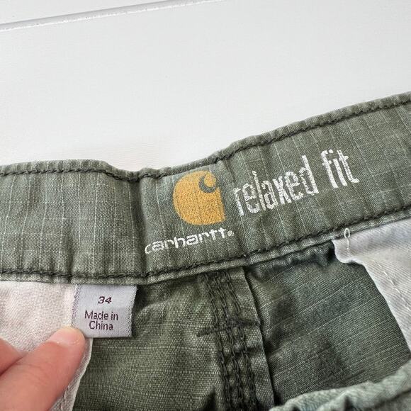 Carhartt Relaxed fit men’s green shorts size 34x10 - Picture 7 of 9